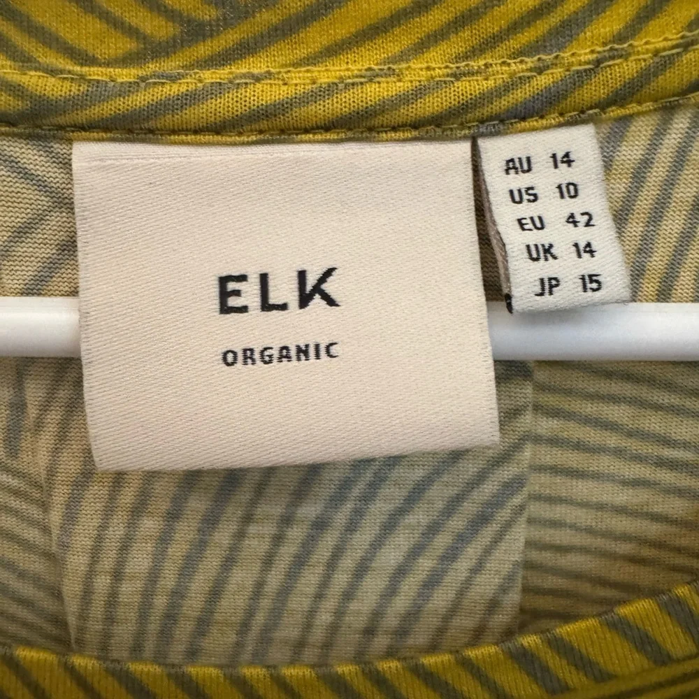 Elk the Label Women's Mustard Patterned Maxi Dress, 100% Organic Cotton - Picture 5 of 7